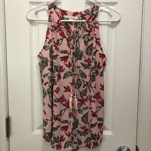 Floral tank with tassel ties